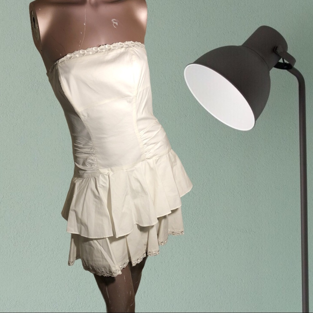 Betsey Johnson Bustier Y2K Cotton Strapless Dress - Picture 13 of 13